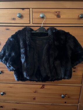 debut Black Short Faux Fur Teddy Jacket